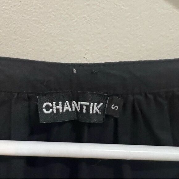 Anthropologie Chantik black long sleeve Chevron Embellished Dress size small - Picture 8 of 12